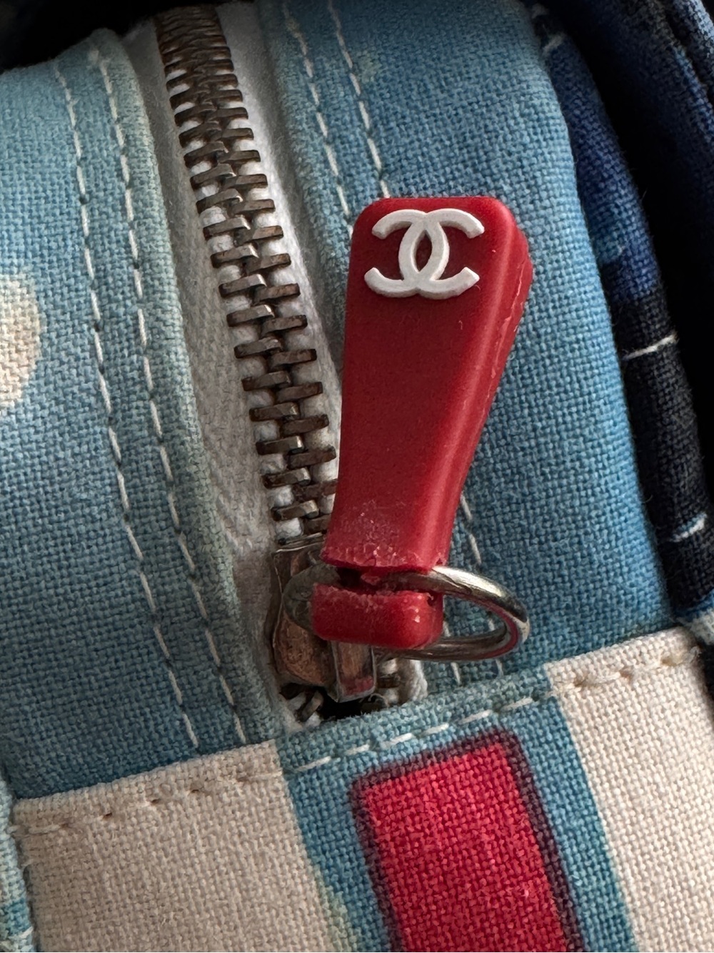 Rare Chanel 2002 Surf Line Choco Bar flap Blue Canvas Silver Hardware - Picture 17 of 17